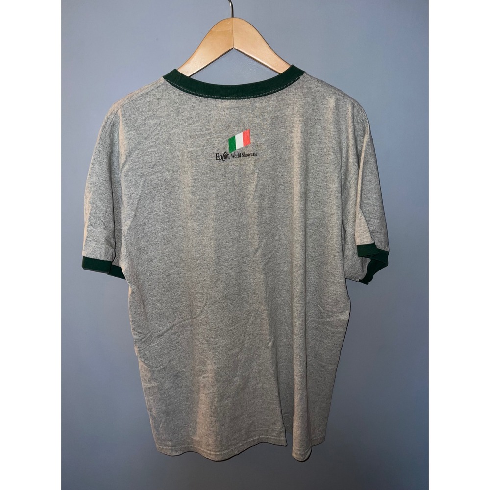 Disney Epcot World Showcase Italy Ringer T-Shirt Gray Green Mens Large L - Picture 3 of 5